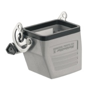 Hood HDC 16D KLU 1P 0-1G21G, size 3, end-locking clamp, lower side, PG21, IP65