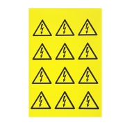 Device Marker Symbolpack 25x25x25 B/DR, Triangle Lightning Flash, self-adhesive, -45..80°C, 12ea/1pc| 10pc/1pck, Weidmüller, yellow-black