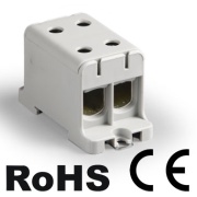 Tapping Terminal Block Al/Cu UK95/2A, 1P (4holes) 16-95mm² 440/490A 1000VAC/ 1500VDC, Hex6 12N 6..25mm²/ 22Nm 35..95mm², TS35/ panel mount, grey