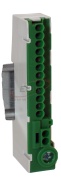 PE-terminal PE14-S, 12x1.5/2.5mm² plug-in ^2x2.5/4mm² plug-in ^1x16/25mm² screw| 3Nm, 80A 690V, touch-proof, TS35, green