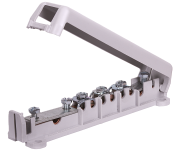 Equipotential Busbar POT 25/V, base, cover, strip 30x4mm/ conductor ø8..10mm, ø50mm², ø6mm², 6x 6..25mm²