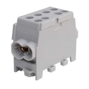 Main Terminal Block Al/Cu HLAK 35-1/2 M2, 2x 35/25mm²/ 2x 25/16mm², 160/125A 1000VAC/DC, 3.5/2.5Nm, TS35, Pollmann, grey