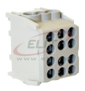 Main Terminal Block Al/Cu HLAK 25-1/4 M2, 2x 25/16mm²/ 4x 16/10mm², 130/100A 1000VAC/DC, 2.5/2Nm, TS35, Pollmann, grey