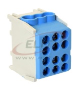 Main Terminal Block Al/Cu HLAK 25-1/4 M2, 2x 25/16mm²/ 4x 16/10mm², 130/100A 1000VAC/DC, 2.5/2Nm, TS35, blue