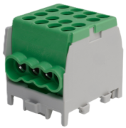 Main Terminal Al/Cu HLAK 25-1/6 M2, 2x 25/16mm²/ 6x 16/10mm², 130/100A 1000VAC/DC, 2.5/2Nm, TS35, green