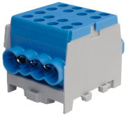 Main Terminal Al/Cu HLAK 35-1/6 M2, 2x 35/25mm²/ 6x 25/16mm², 160/125A 1000VAC/DC, 3.5/2.5Nm, TS35, blue