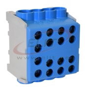 Main Terminal Block Al/Cu HLAK 35-1/6 M2, 2x 35/25mm²/ 6x 25/16mm², 160/125A 1000VAC/DC, 3.5/2.5Nm, TS35, blue