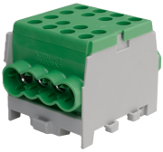 Main Terminal Al/Cu HLAK 35-1/6 M2, 2x 35/25mm²/ 6x 25/16mm², 160/125A 1000VAC/DC, 3.5/2.5Nm, TS35, green