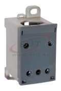 Distribution Block Al/Cu PVB 250-3, 150/185mm²/ 3x 35mm², 250A 1000VAC/DC, incl. markers, TS35, mounting plate, Pollmann, grey