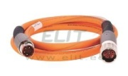 Power/Brake Extension Cable 2090 Kinetix, SpeedTec DIN (motor end) » SpeedTec DIN (drive end), 600V, 20m industrial TPE cable 16AWG D0.54-in., orange