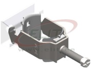 Clamp Clip BS28, Ø18..28mm, incl. plastic pressure-trough, counter trough, zinc coated steel, mount C-rail, 100pcs/pck