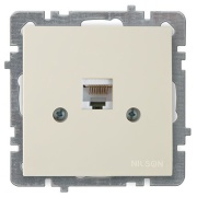 Socket Touran, mech.| RJ45 cat.5e, flush mount, Nilson, beige