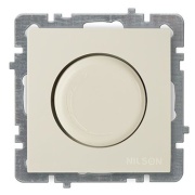 Dimmer Touran, mech.| ill., 600W, fuse, flush mount, Nilson, beige
