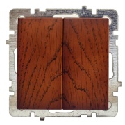Switch Touran, mech.| 2x 1way, 10A 250VAC, flush mount, Nilson, cherry