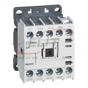 Mini Contactor CTXmini, 2.2kW 6/20A 3x400VAC, 1NO 10A 240VAC, cv 24VAC, TS35, panel mount, Legrand