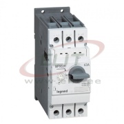 Motor Protection Circuit Breaker MPX³ 63H, 30kW 45..63A 50kA, thermal magnetic, rotary handle, TS35, panel mount, Legrand