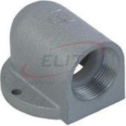Flanged Elbow 90°, PG16, zinc diecasting, NBR, -40..100°C, IP65, Agro, hammergrey enamel