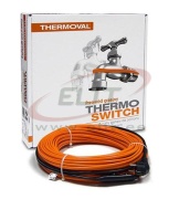 Thermo Switch, De-icing Heating Cable, 15W/m, 30W 230VAC L2m, plug, Ø6.5mm, twin-core, pipe surface, Thermoval