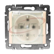 FM Socket Valena, mech.| 2P+E Schuko w. flap, shutters, 16A 250VAC, 2.5mm² screw clamp, IP44, beige