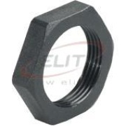 Locknut Synthetic, M20x1.5, wrench 26mm, thread 6.5mm, -40..100°C, glass fiber reinforced polyamide, HF, Agro, black