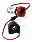 Ammeter, Vmeter XB7 Monolithic, ø22.5mm, 1.8A..100AAC, 20..500VAC, IP65, red
