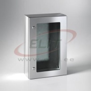 Enclosure ECOR, 400Wx600Hx200D, transparent door, mounting plate, 2locks w. ø3mm double bar key, AISI304L, IP66, NEMA12