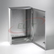 Enclosure ECOR, 500Wx500Hx200D, plain door, mounting plate, 1lock w. ø3mm double bar key, AISI304L, IP66 IK10, NEMA4X