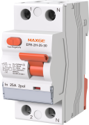 Residual Current Circuit Breaker EPR, 2P 40A 240VAC 10kA, type AC 30mA, 25mm²