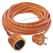 Extension Cord 20m with plug, socket 1x 2P+E Schuko 16A 250V, cable H05VV-F3G 1,5 mm2, orange, Emos