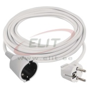 Extension Cord 7m with plug, socket 1x 2P+E Schuko 16A 250V, cable H05VV-F3G 1,5 mm2, white, Emos