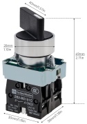 Selector Switch XB2, ø22.5mm, 1»0-2, 2NO 10A 250VAC, long handle, IP40
