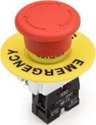 e-Stop Push-button, D40 red mushroom, turn » release, ø22.5mm, 1NC 10A 250VAC, IP40