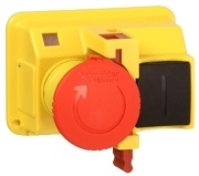 e-Stop Push-button TeSys GV2, D40 red mushroom, turn » release, padlock in OFF position, SGV2-MC02, IP55