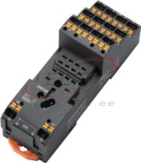 Relay Socket SKC14-ST, SK4P, SK36F, 4P 8A 300V, push-in, RKE 4CO relays, incl. plastic retaining clip, marker, UL/TÜV/CE, 10pcs/pck, TS35