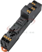 Relay Socket SRU08-ST, SR2P, SR20T, 2P 10A 300V, push-in, RFT 2CO relays, incl. plastic retaining clip, marker, UL/TÜV/CE, Omron P2RF-05-PU, TS35