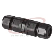 Plastic cable connector ZS9020, 3x 0.75..2.5mm2 16A 250VAC, spring lever connection, IK08 IP68, PA66 black, Emos