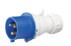 Industrial Plug, 1P+N+E 16A 250V, IP44, MaxPro, blue