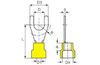 Spade Terminal w. Collar V 5.3 g, 4..6 M5, G5.3 L25.2, -25..75°C, PVC, 100pcs/pck, yellow