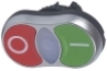 Push-button Osmoz, twin touch head| green I ^white pilot light ^red O, ø22.5mm, metal bezel, IP66