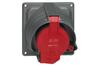 Panel Mount Socket w. Prisinter Hypra, 3P+E 63A 415VAC, plastic, IP44