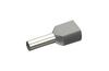 Twin Wire-End Ferrule w. Collar Ct 040012 w, 2x4x12mm, 100pcs/pck, grey