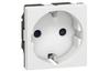 Socket Mosaic, mech.| 2P+E, shutters, 16A 250VAC, spring clamp, 2M, white