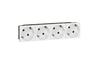 Socket Mosaic, mech.| 4x 2P+E 45°, shutters, 16A 250VAC, spring clamp, 8M, white