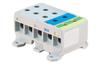 Universal Terminal Block Al/Cu UK35/3x1A^1N^1PE, 5P (2holes) 2.5-35mm² 120/135A 1000VAC/ 1500VDC, Hex4 3Nm 2.5..16mm² ^6Nm 25..35mm², TS35 ^panel mount, grey^blue^yegr