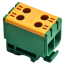 Tapping Terminal Block Al/Cu UK50/2PE, 1P (4holes) 2.5-50mm² 290/320A 1000VAC/ 1500VDC, Hex5 4Nm 2.5..4mm² ^12Nm 6..50mm², TS35, yegr