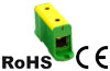 Universal Terminal Block Al/Cu UK150/1PE, 1P (2holes) 35-150mm² 290/320A, Hex6 14Nm 25..50mm², 30Nm 70..150mm², TS35, panel mount, MaxPRO, yegr
