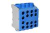 Main Terminal Block Al/Cu HLAK 35-1/6 M2, 2x 35/25mm²/ 6x 25/16mm², 160/125A 1000VAC/DC, 3.5/2.5Nm, TS35, blue