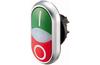 Push-button M22-DDL-GR-X1/X0, head| green (I), light, red (O), ø22.5mm, 5pcs/pck, IP67, Eaton