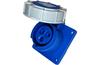 PM Industrial Flange Socket, 1P+N+E 16A 415VAC, straight, IP67, MaxPro, blue