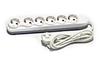 Multi-Outlet Extension Quattro, 6x 2P+E Schuko 3600W 16A 250VAC, 2m cable 3x 1.5mm², Nilson, white